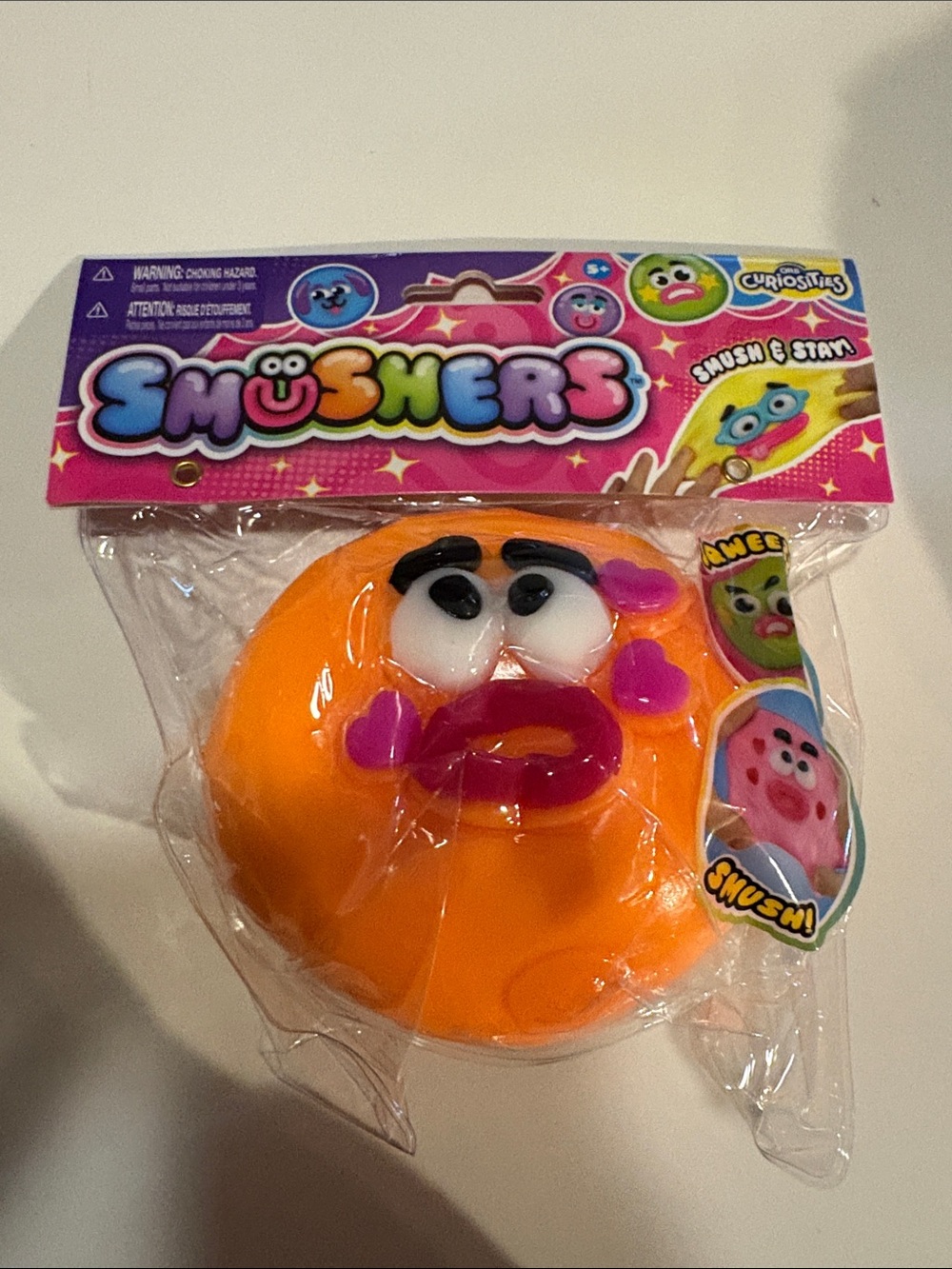 VIRAL ORB Smushers Orange Funny Face Squishy Sensory Fidget Toy NEW Sealed 🧡